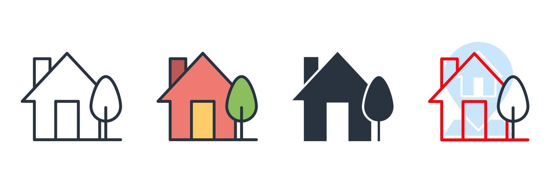 home icon logo vector illustration. house symbol template for graphic and web design collection