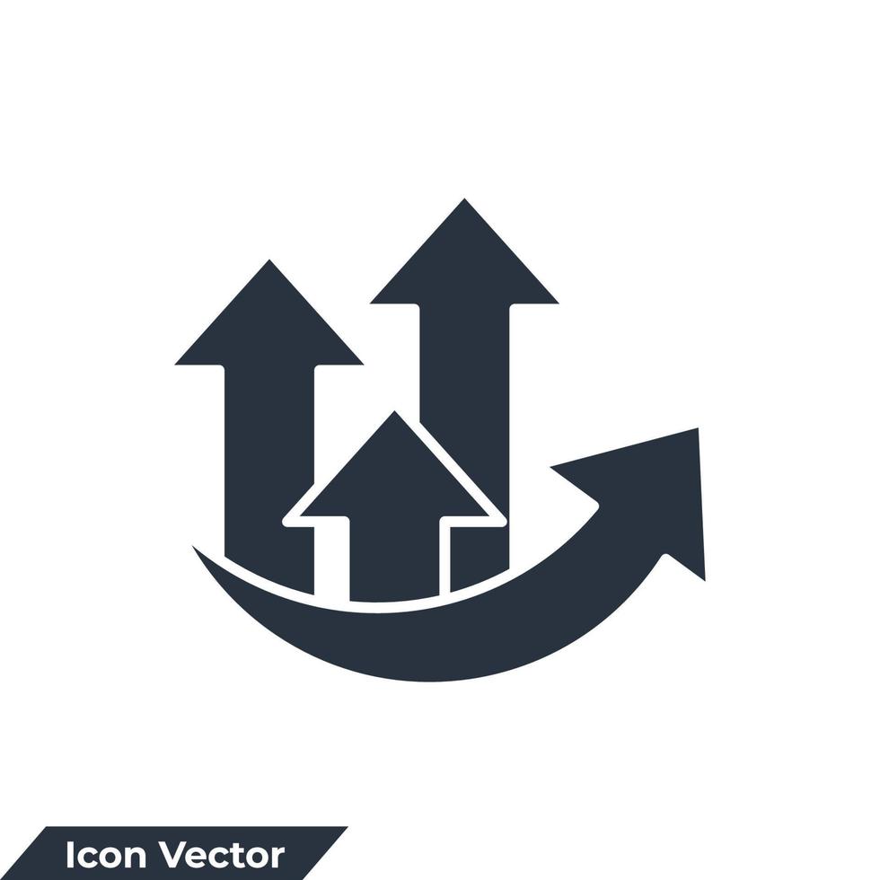 growth icon logo vector illustration. Graph symbol template for graphic and web design collection