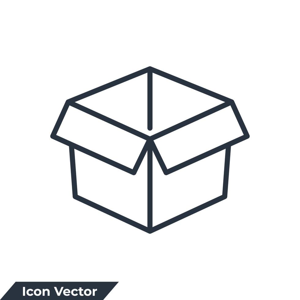 ilustración de vector de logotipo de icono de embalaje. plantilla de símbolo de caja para la colección de diseño gráfico y web