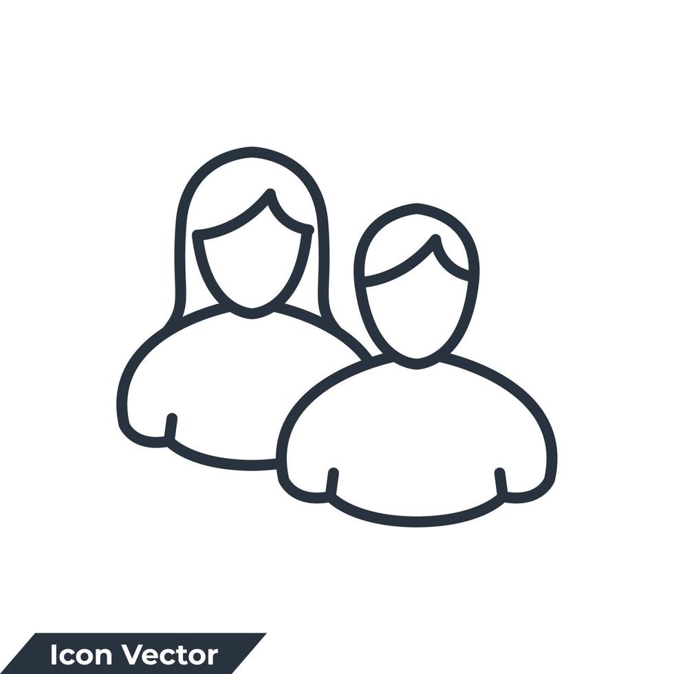 Ilustración de vector de logotipo de icono de grupo de usuarios. plantilla de símbolo de cliente para la colección de diseño gráfico y web