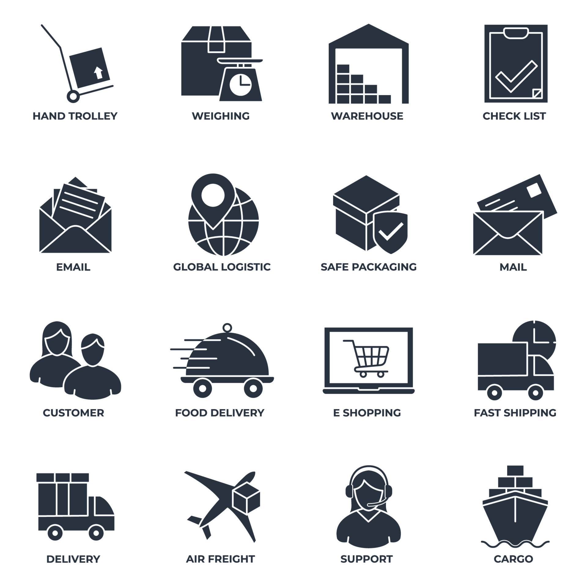 Set of Delivery shipping icon logo vector illustration. logistics