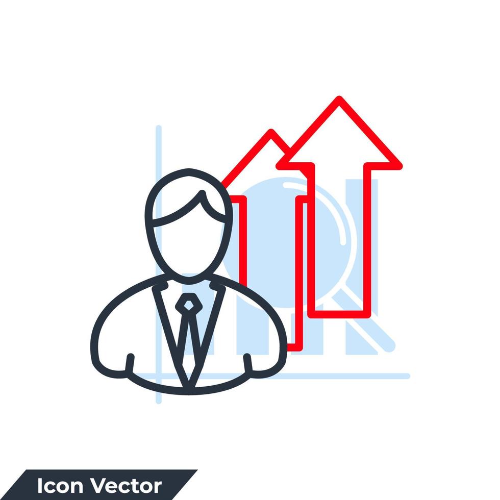 career icon logo vector illustration. people arrow symbol template for graphic and web design collection