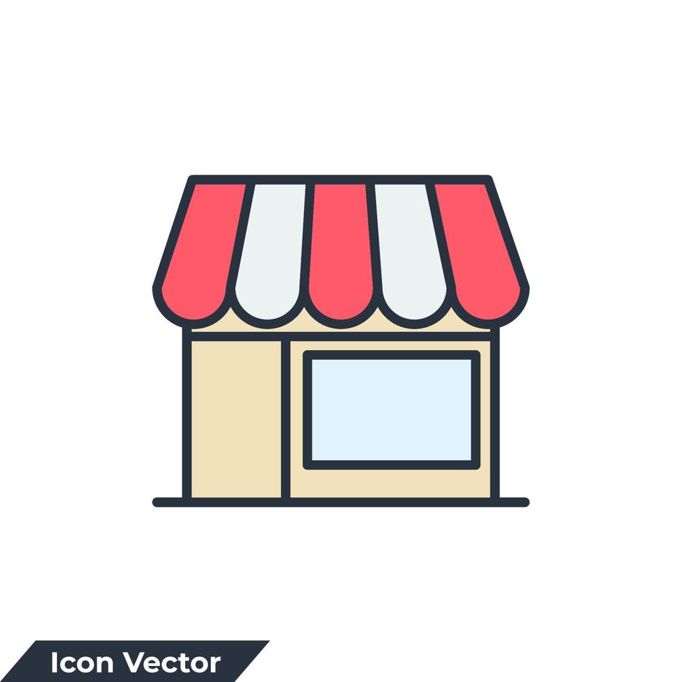 tienda icono logo vector ilustración. plantilla de símbolo de mercado para la colección de diseño gráfico y web