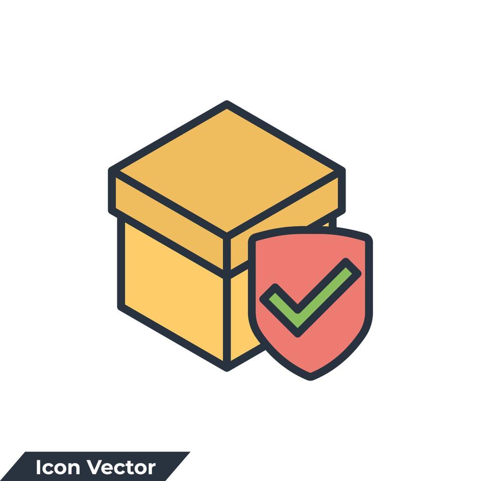 safe packaging icon logo vector illustration. Safe delivery protection
