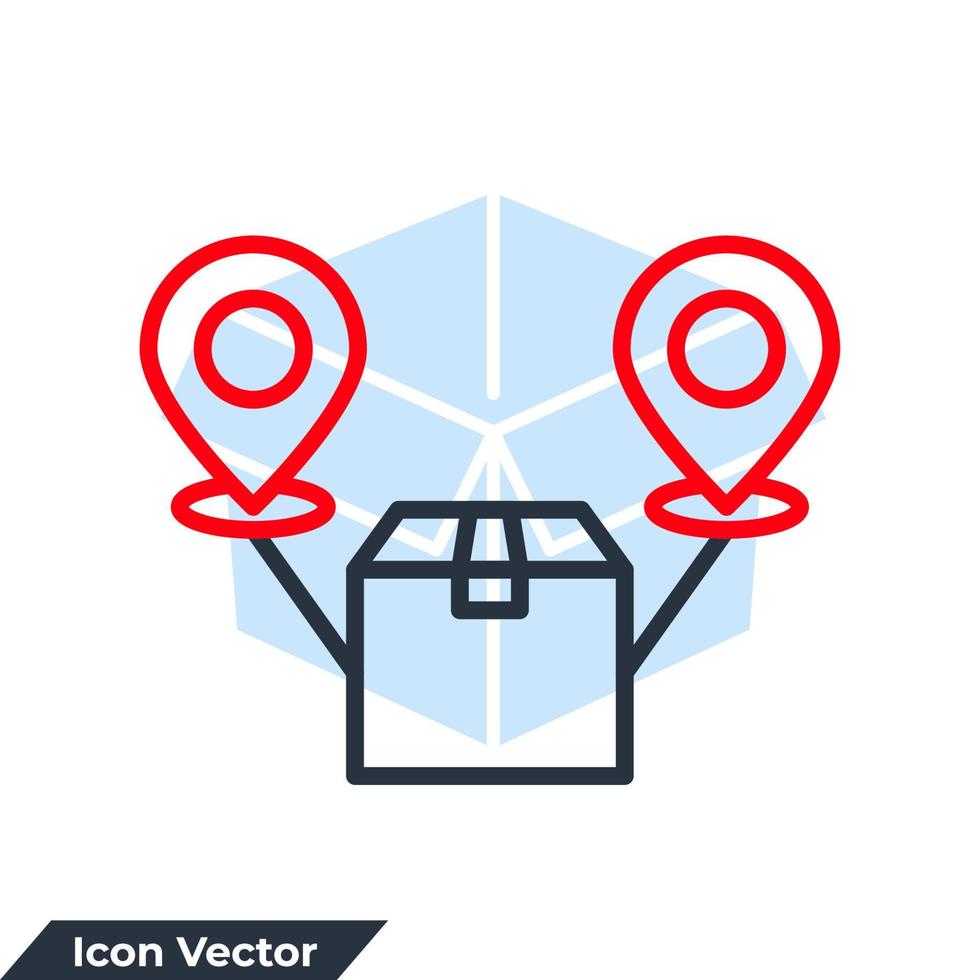 distribution icon logo vector illustration. Parcel delivery logistics service symbol template for graphic and web design collection