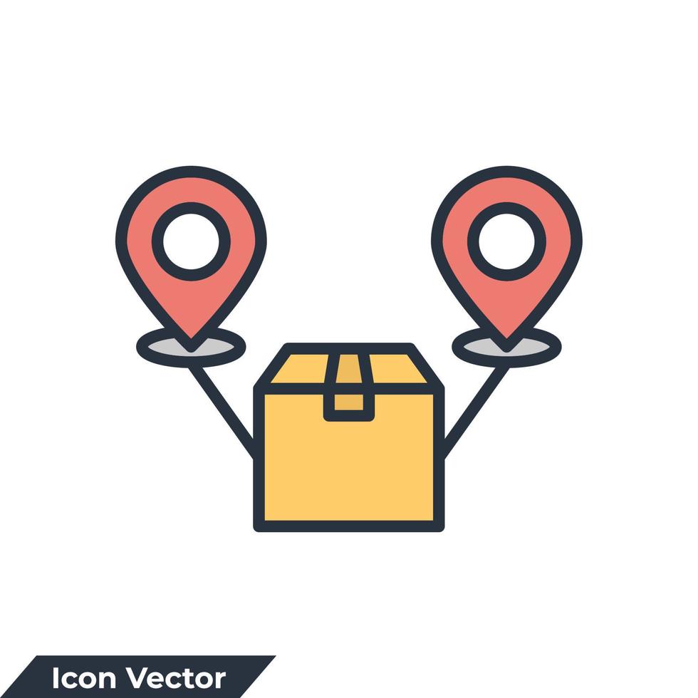 distribution icon logo vector illustration. Parcel delivery logistics service symbol template for graphic and web design collection