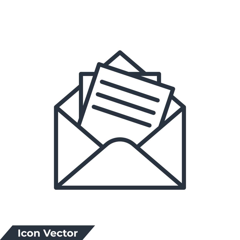 Ilustración de vector de logotipo de icono de correo electrónico. plantilla de símbolo de servicios de correo de sobre para la colección de diseño gráfico y web