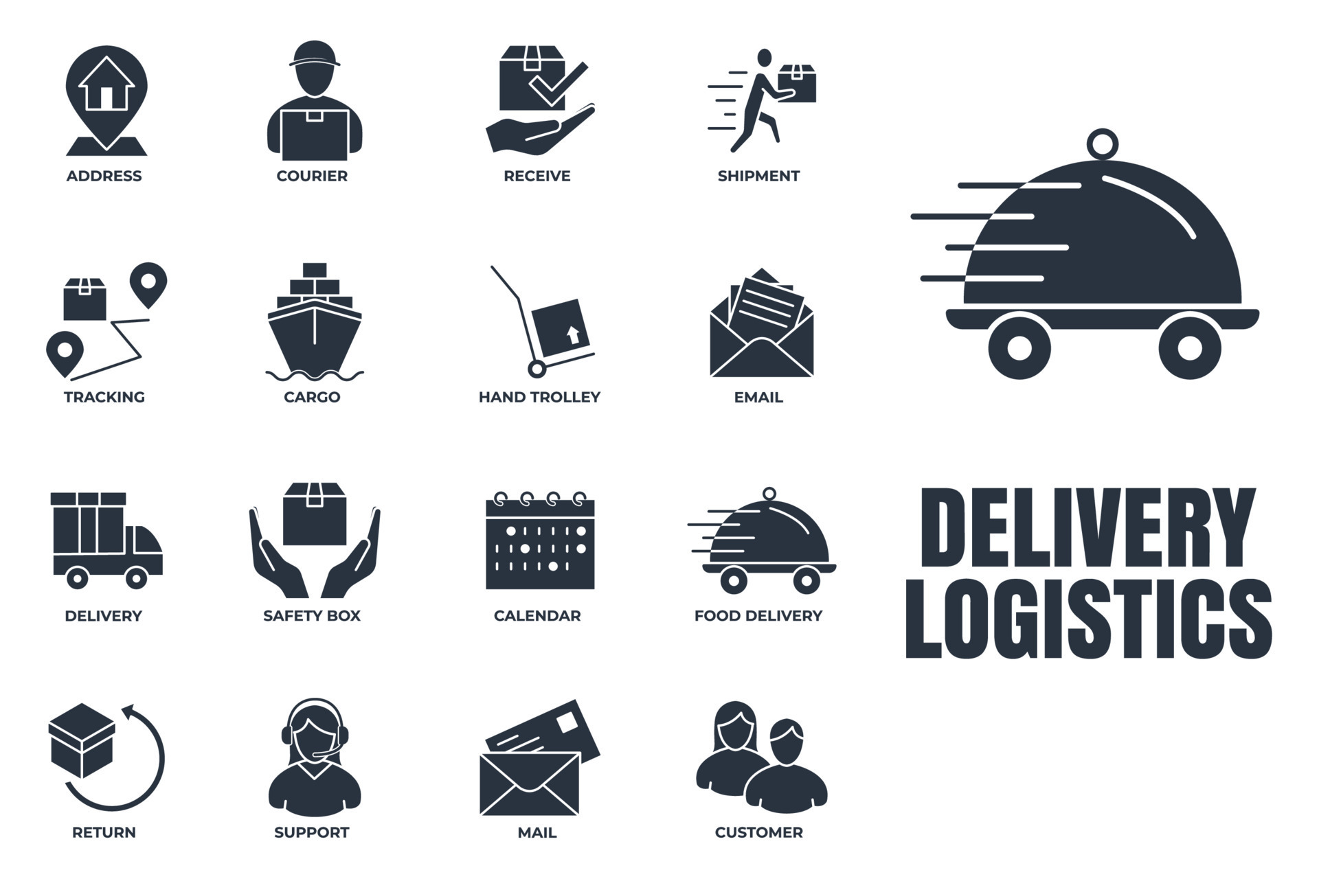 Set of Delivery shipping icon logo vector illustration. logistics