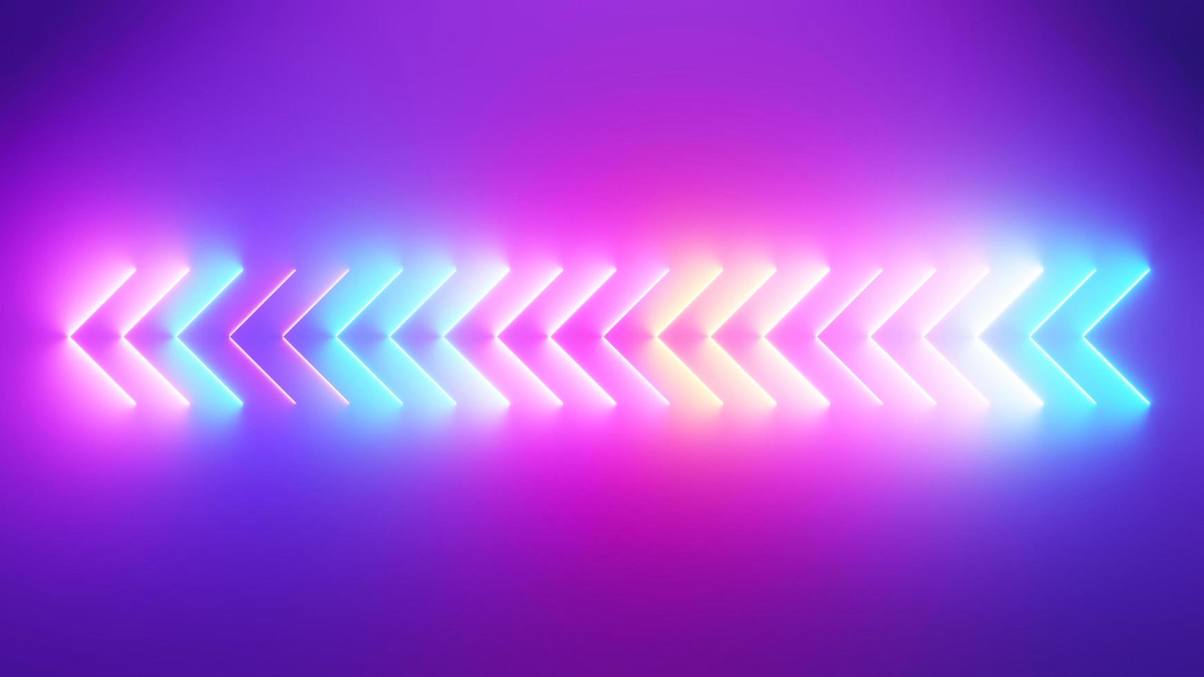 3d render of flash neon and light glowing on dark scene. Speed light moving lines. photo
