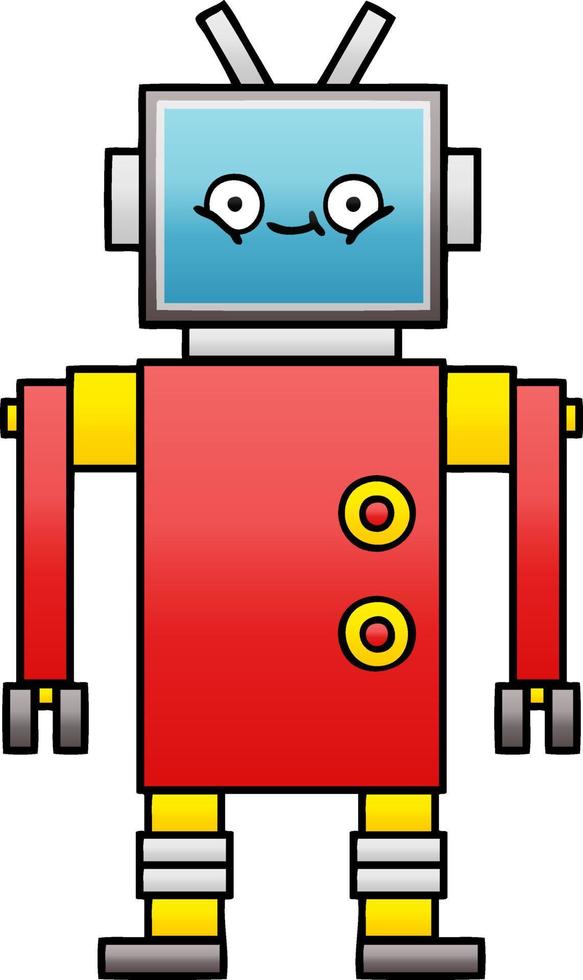 gradient shaded cartoon robot vector