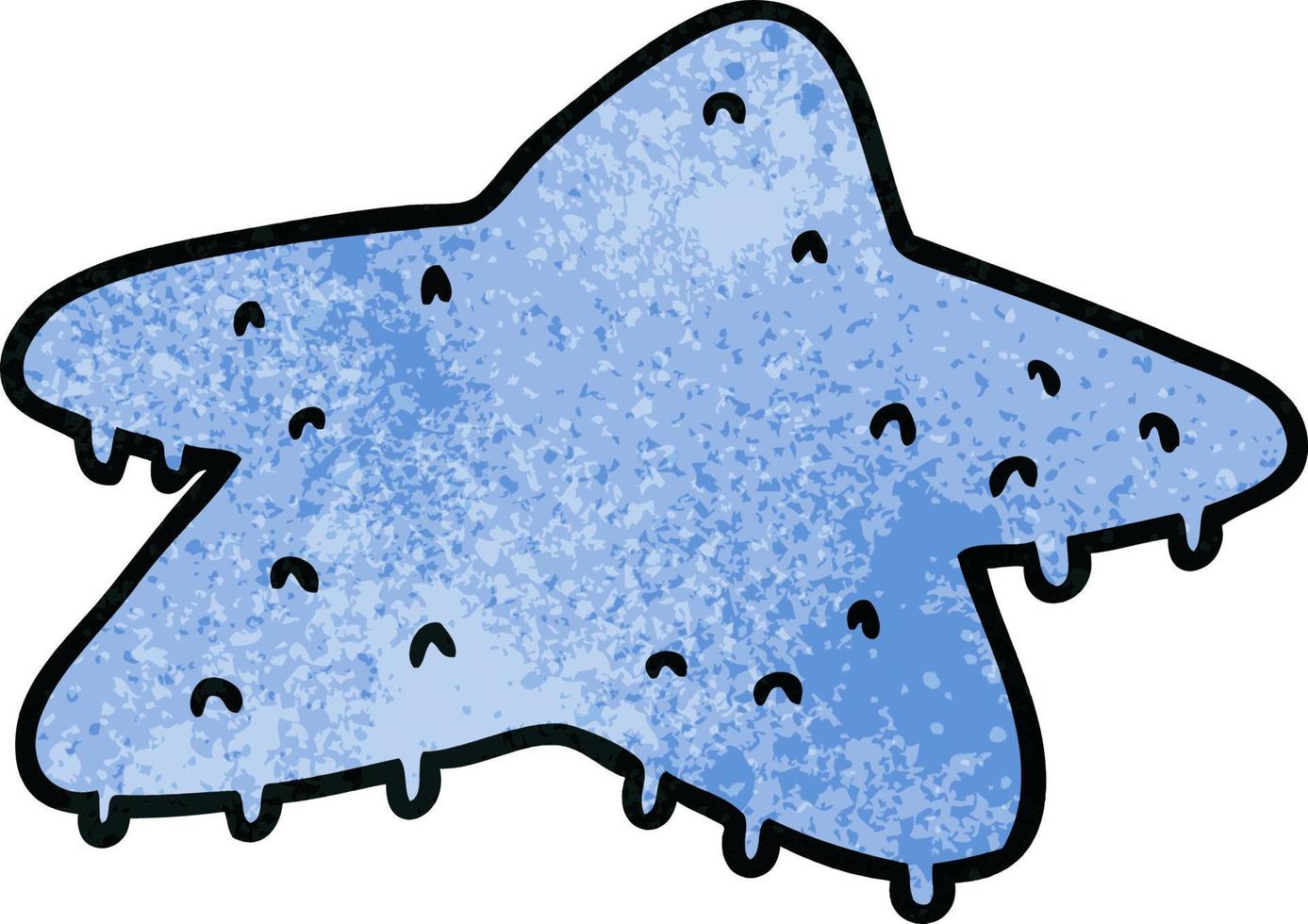 textured cartoon doodle of a star fish vector