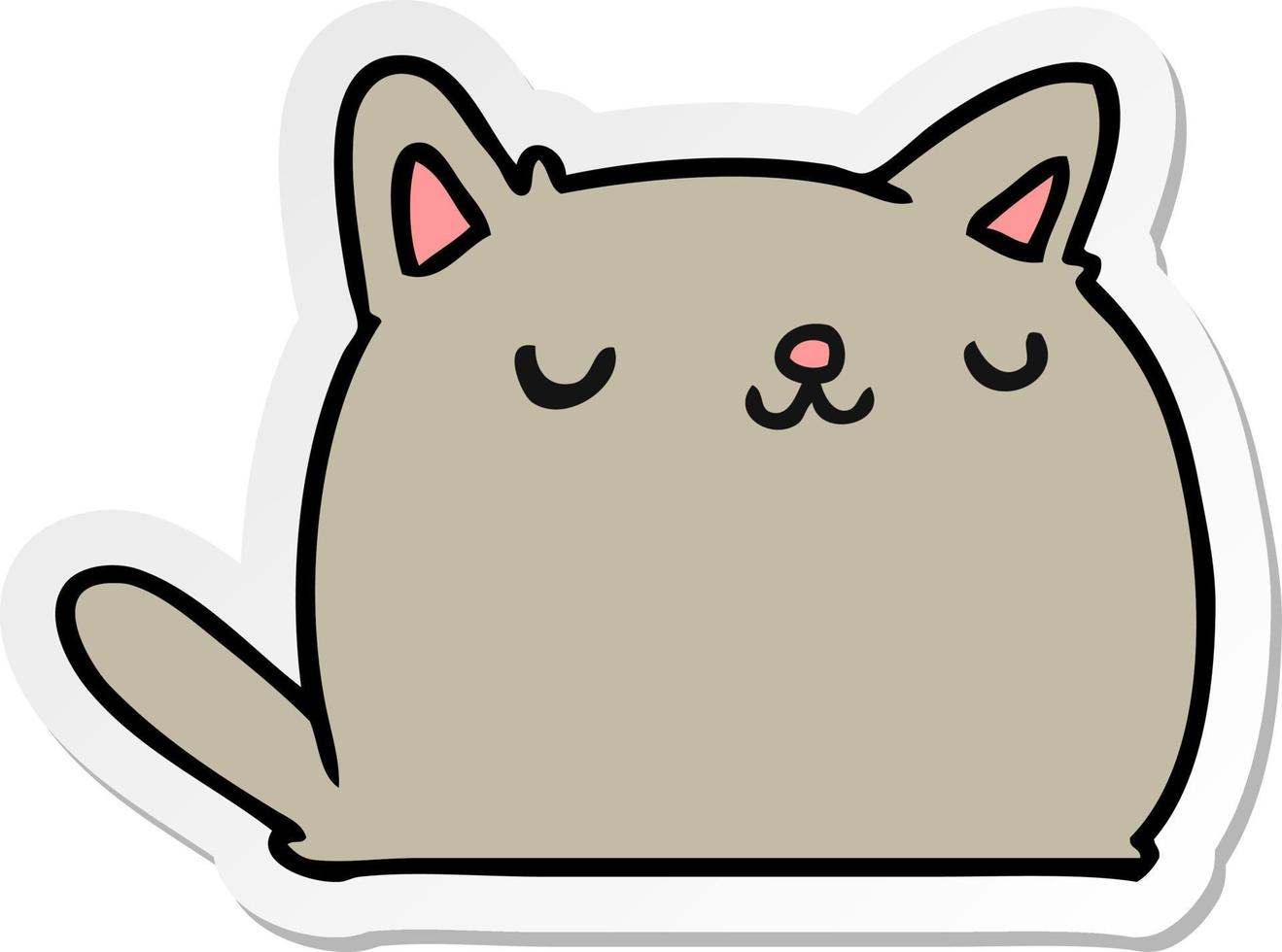 sticker cartoon of cute kawaii cat vector
