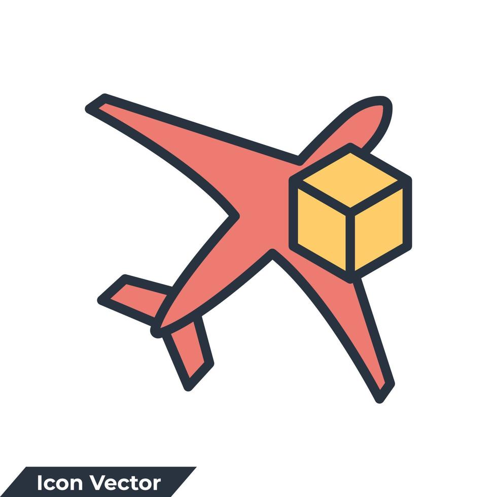 air freight icon logo vector illustration. international delivery service symbol template for graphic and web design collection
