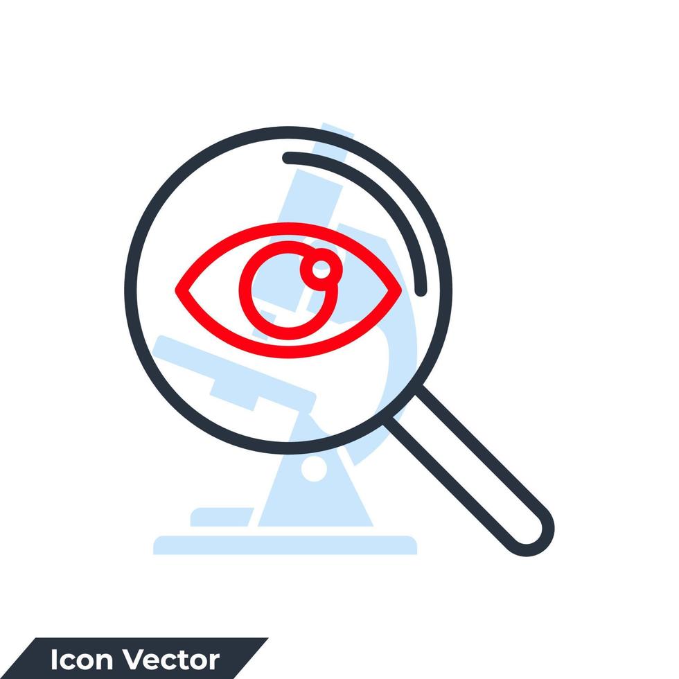 explore search icon logo vector illustration. vision on magnifying glass  symbol template for graphic and web design collection