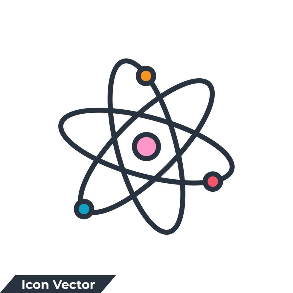 Atom icon logo vector illustration. science symbol template for graphic and web design collection