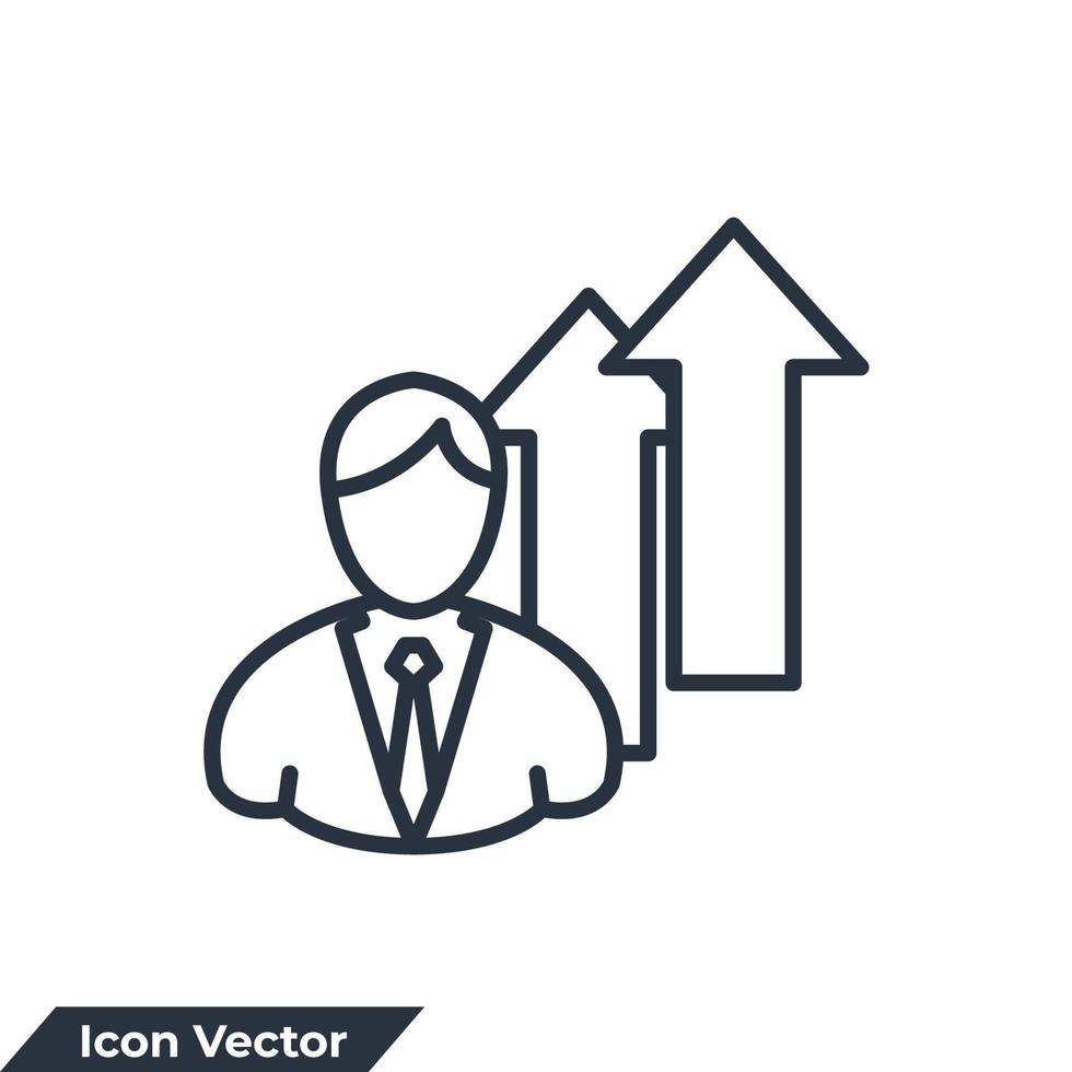 ilustración de vector de logotipo de icono de carrera. plantilla de símbolo de flecha de personas para la colección de diseño gráfico y web