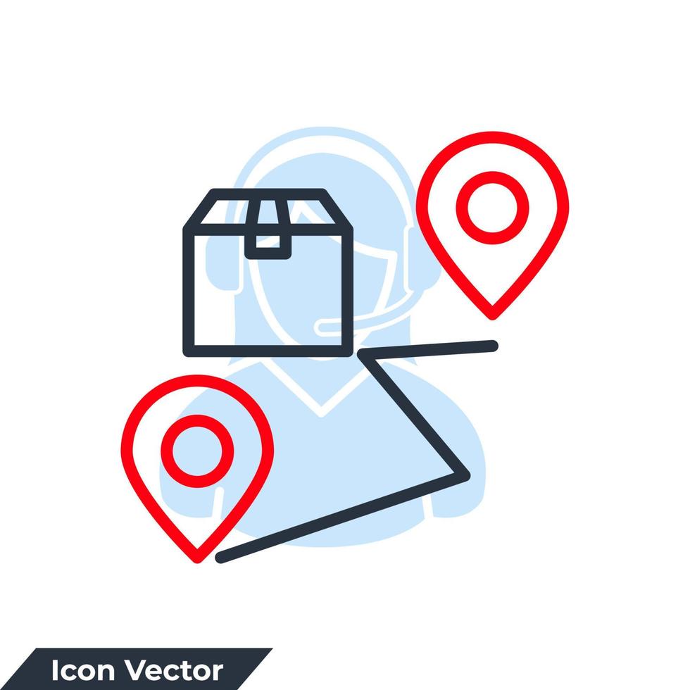 parcel tracking icon logo vector illustration. Track order symbol template for graphic and web design collection