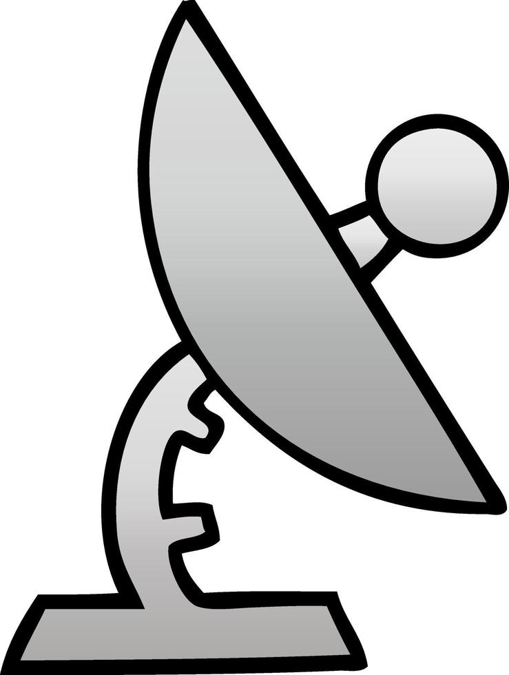 gradient shaded cartoon satelite dish vector