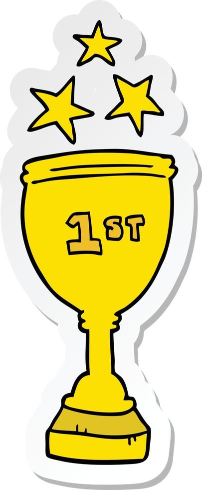 sticker of a cartoon sports trophy vector
