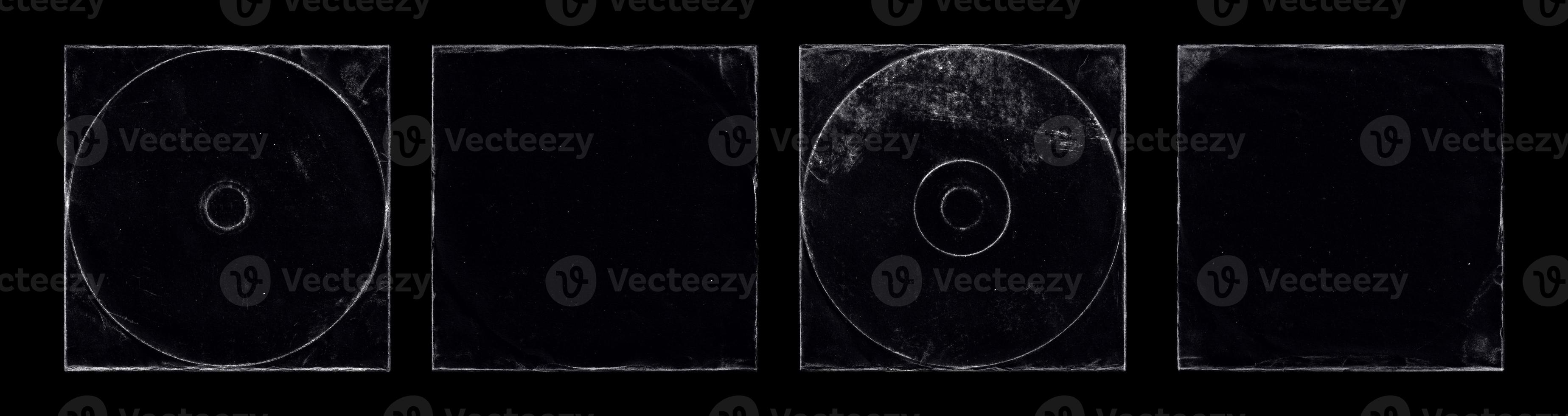 set of old paper texture in square frame for cover art. grungy frame in black background. can be used to replicate the aged look for your creative design. old paper edge elements for overlays photo
