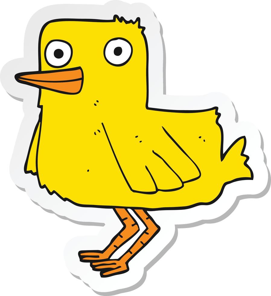 sticker of a cartoon duck vector