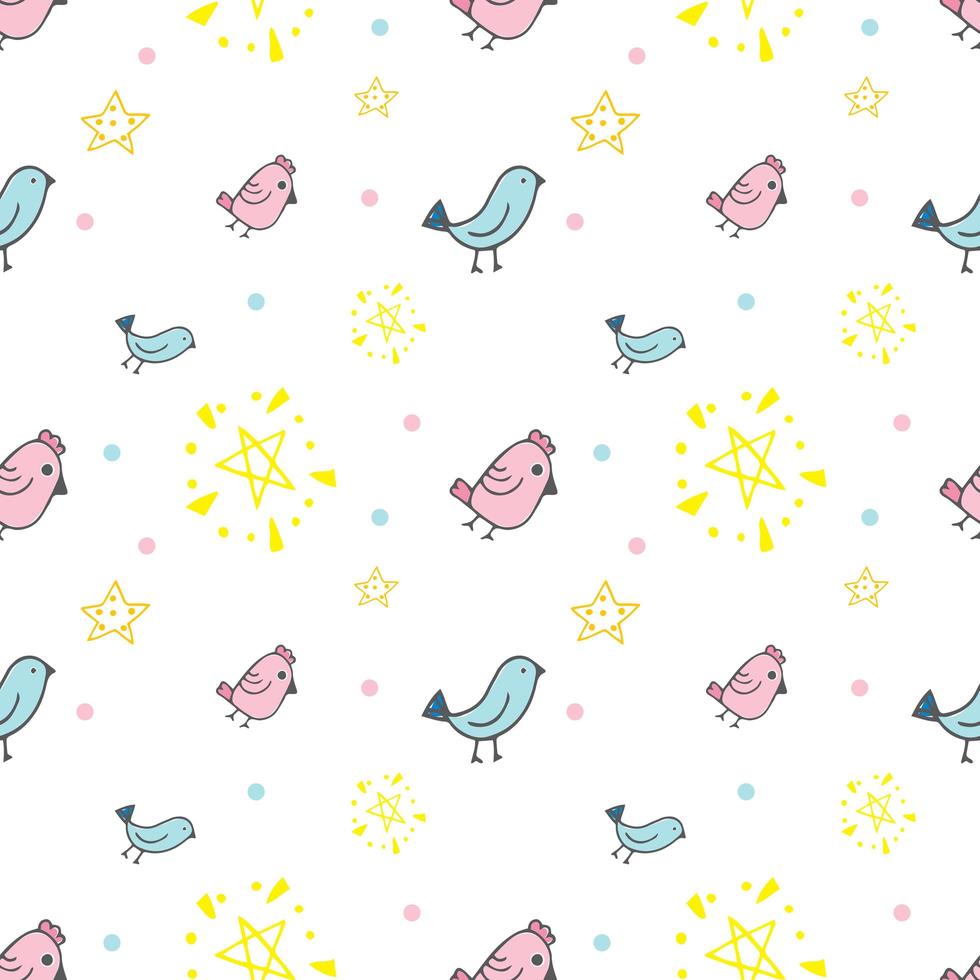 cute of bird seamless pattern vector photo