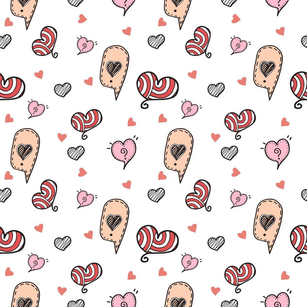 seamless heart doodle pattern vector photo