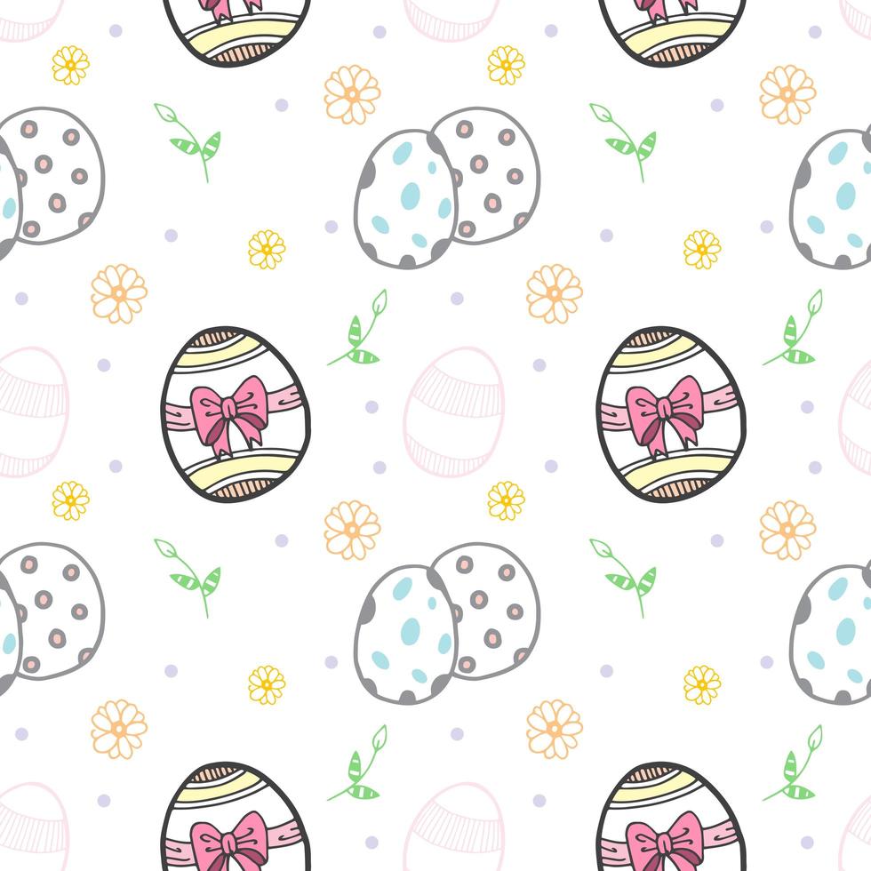 Easter eggs pattern seamless vector illustration background photo