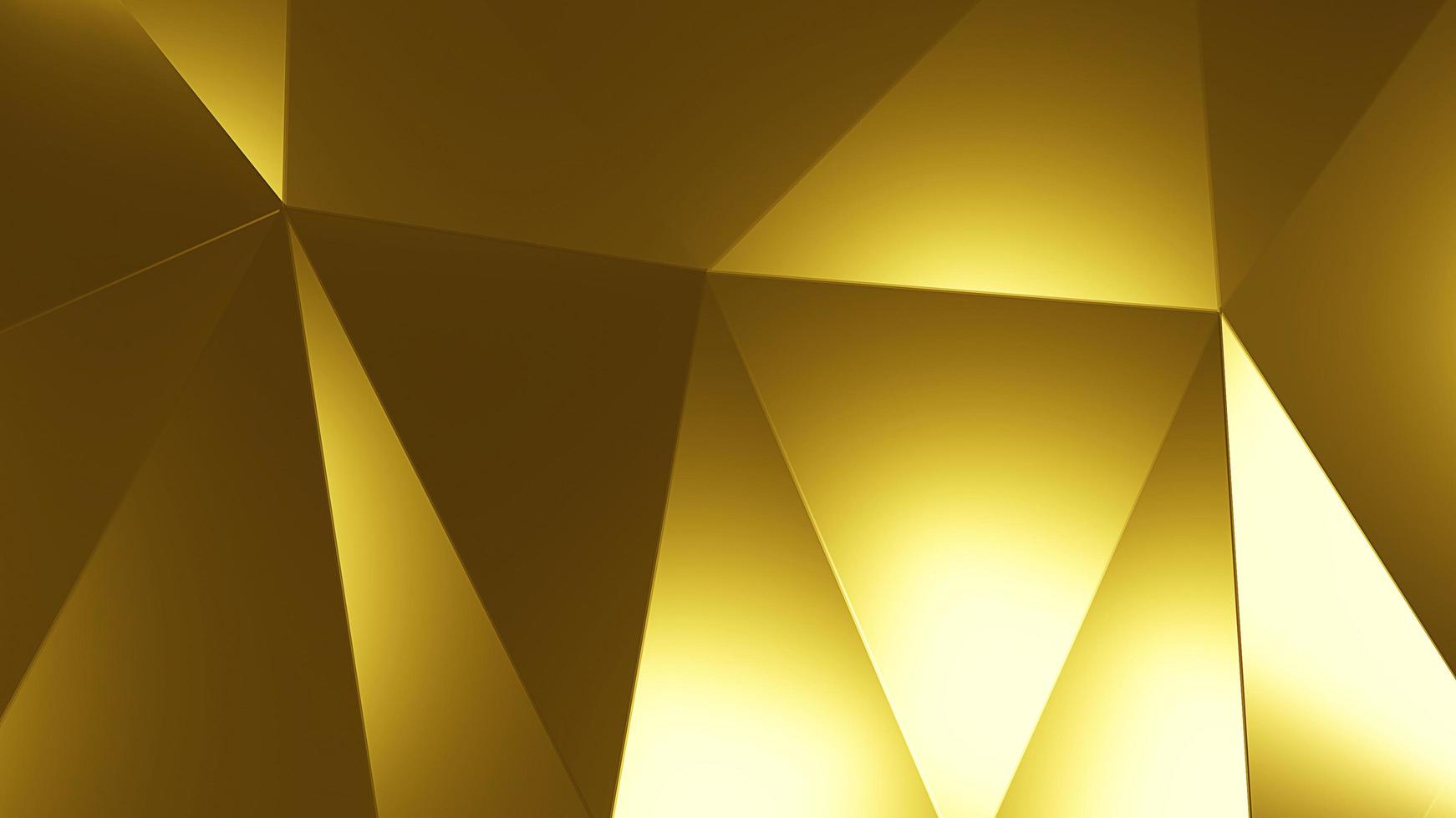 Gold crystal  abstract mosaic background. Geometric illustration in Origami style with gradient. Brand new design. 3d rendering. photo