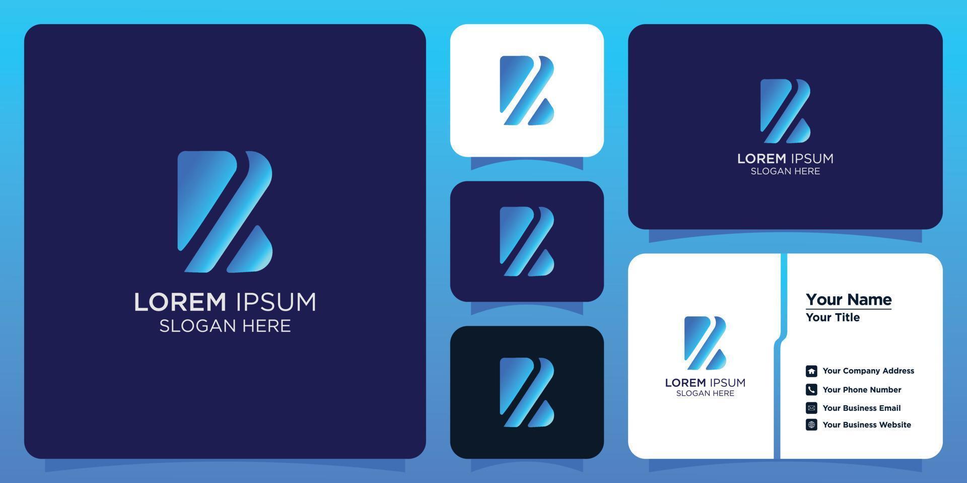 technology letter B design logo and business card vector