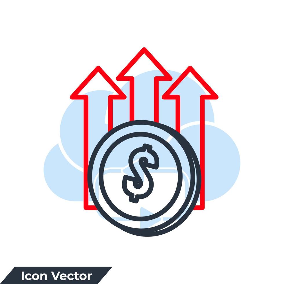 Ilustración de vector de logotipo de icono de beneficio. plantilla de símbolo de crecimiento de ingresos para la colección de diseño gráfico y web