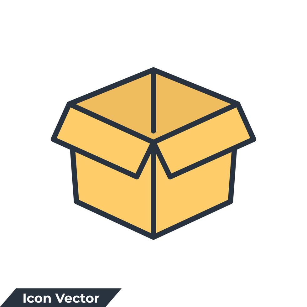 ilustración de vector de logotipo de icono de embalaje. plantilla de símbolo de caja para la colección de diseño gráfico y web