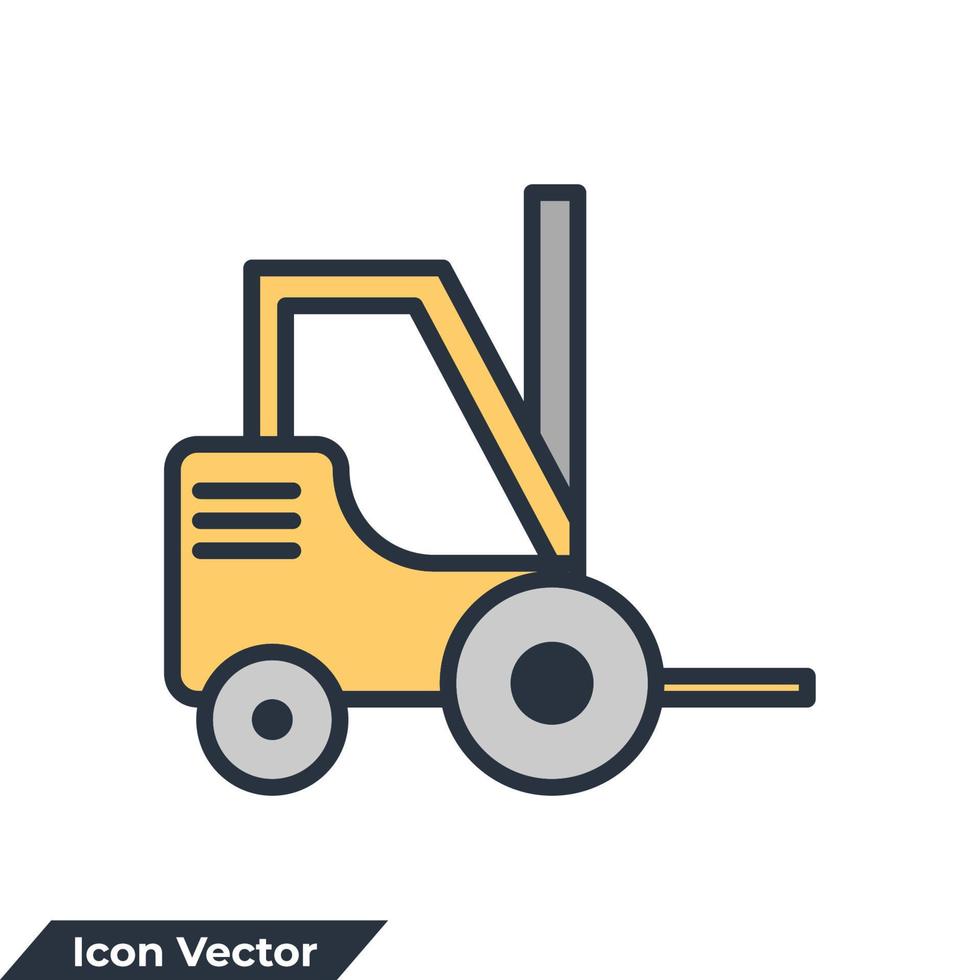 forklift icon logo vector illustration. forklift symbol template for graphic and web design collection