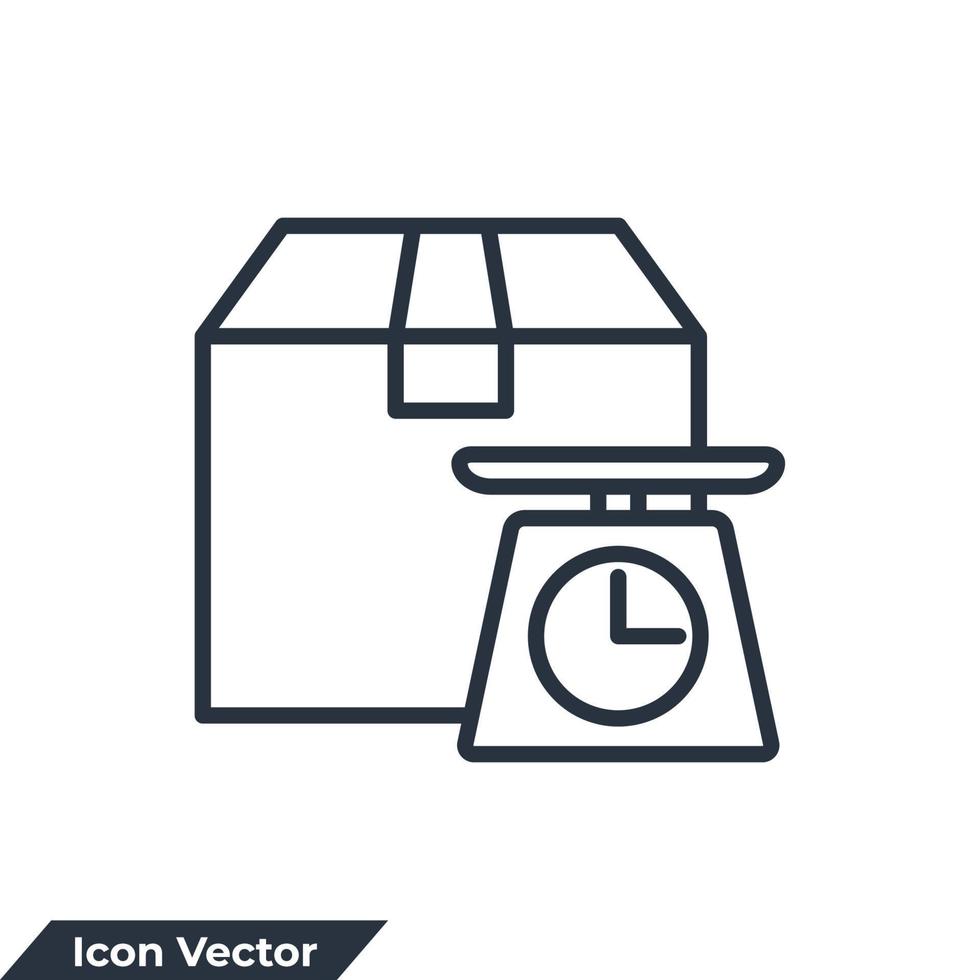 ilustración vectorial del logotipo del icono de pesaje. plantilla de símbolo de paquetes de carga de pesaje para la colección de diseño gráfico y web vector