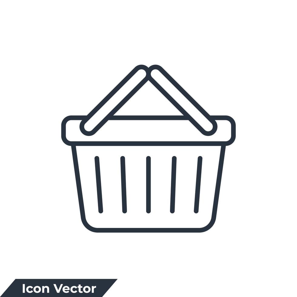 basket icon logo vector illustration. Shopping basket symbol template for graphic and web design collection