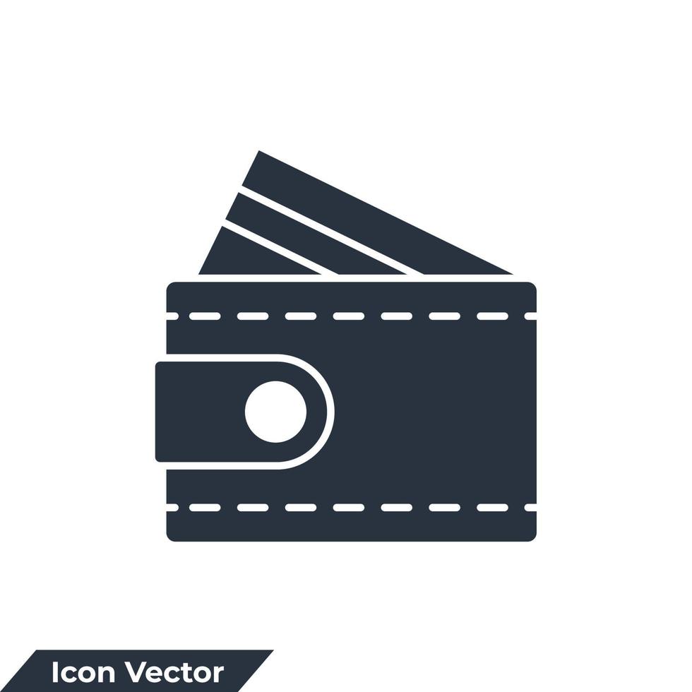 ilustración de vector de logotipo de icono de billetera. plantilla de símbolo de pago en efectivo para la colección de diseño gráfico y web