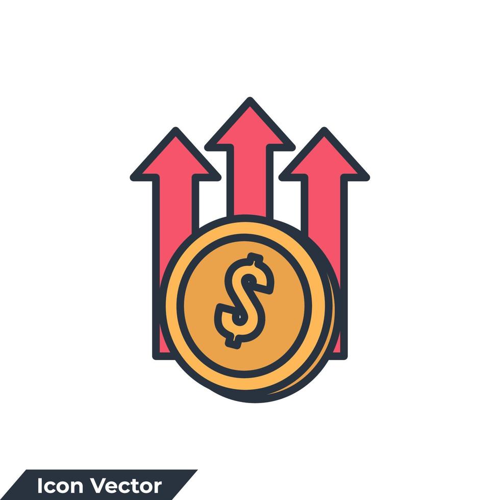 Ilustración de vector de logotipo de icono de beneficio. plantilla de símbolo de crecimiento de ingresos para la colección de diseño gráfico y web