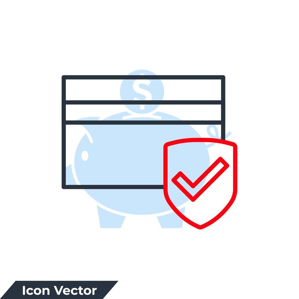 Credit Card with lock icon logo vector illustration. Locked bank card symbol template for graphic and web design collection