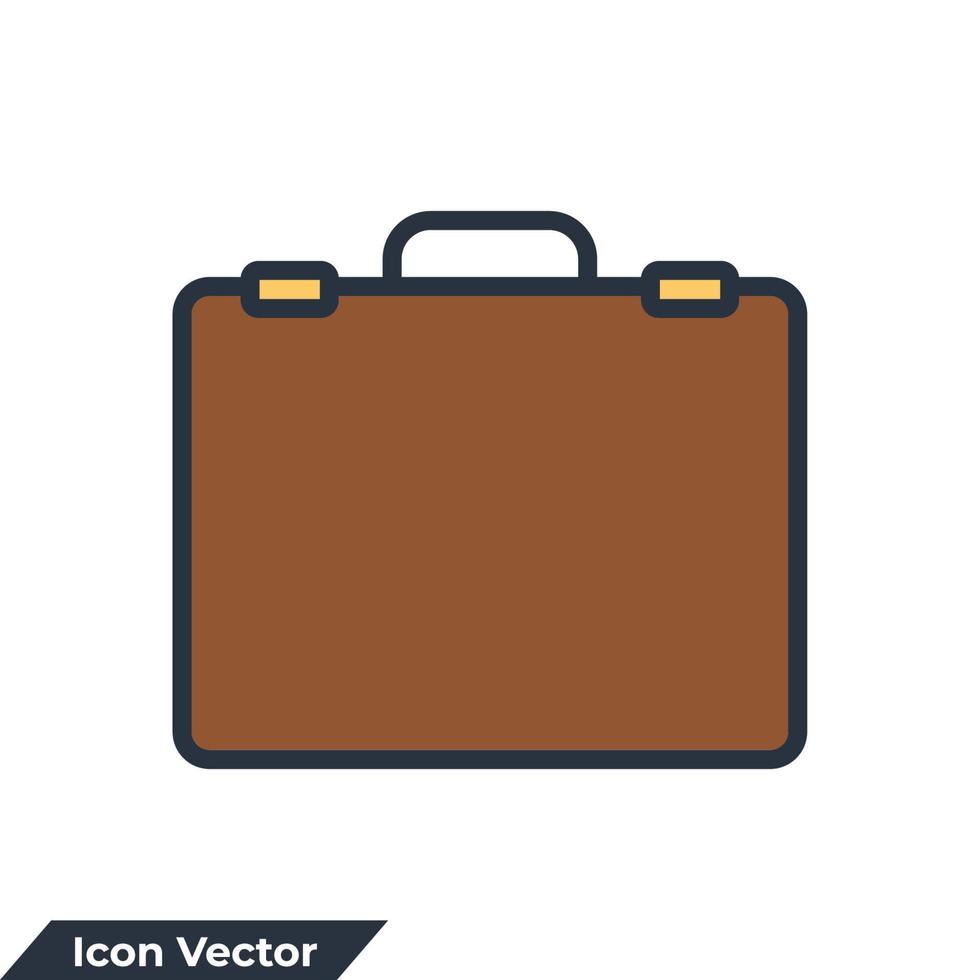 briefcase icon logo vector illustration. Bag symbol template for graphic and web design collection