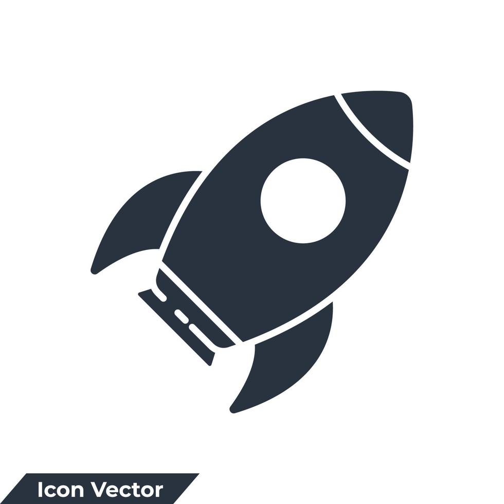 Ilustración de vector de logotipo de icono de cohete. plantilla de símbolo de inicio para la colección de diseño gráfico y web
