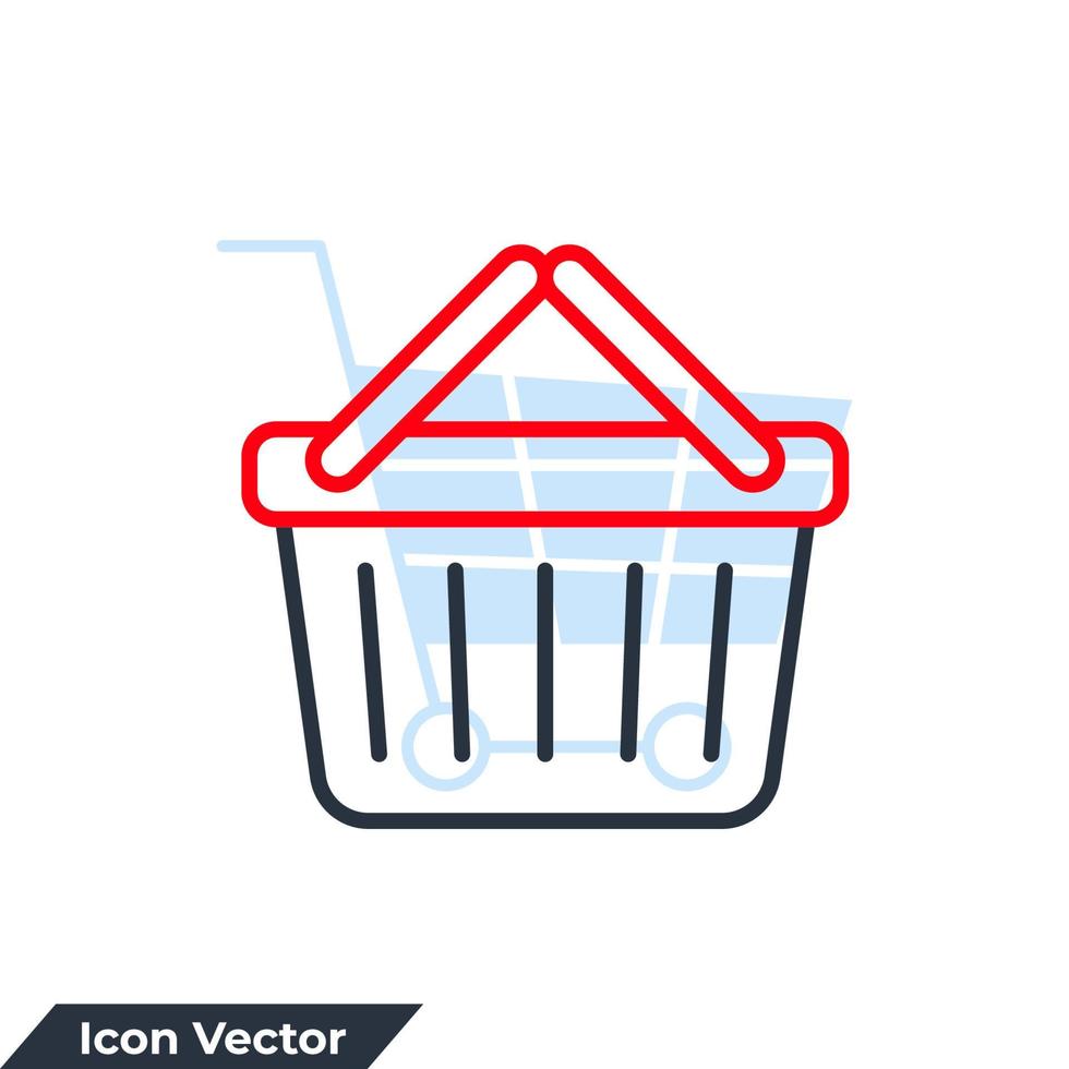 basket icon logo vector illustration. Shopping basket symbol template for graphic and web design collection