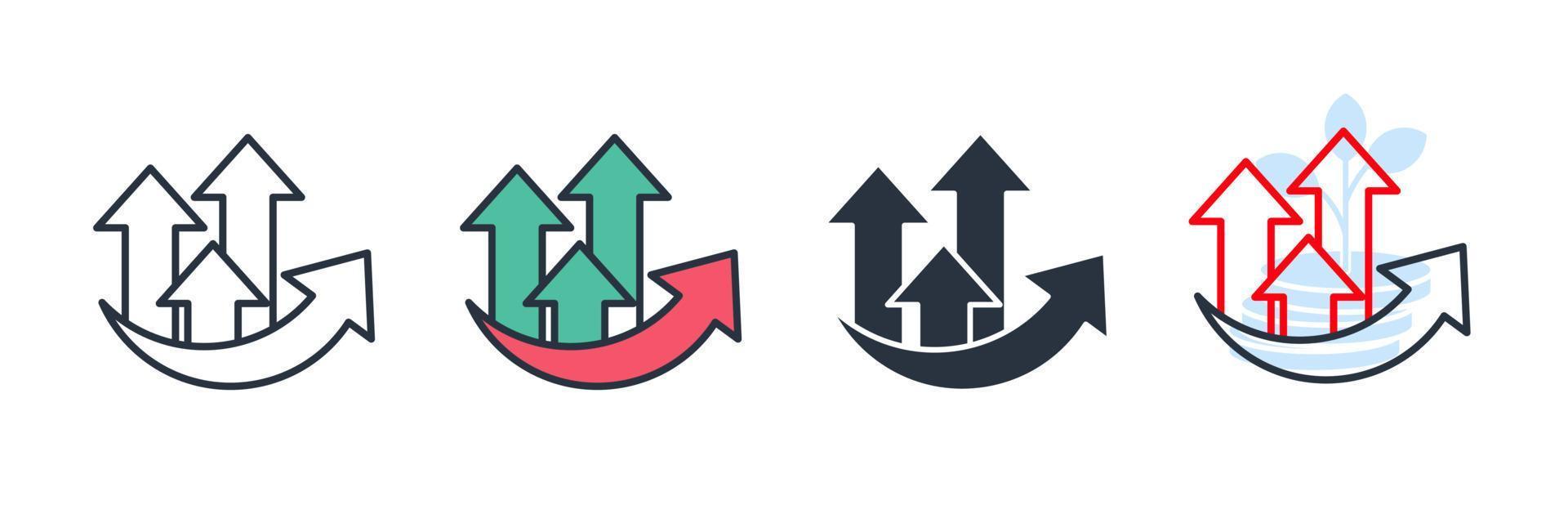 growth icon logo vector illustration. Graph symbol template for graphic and web design collection