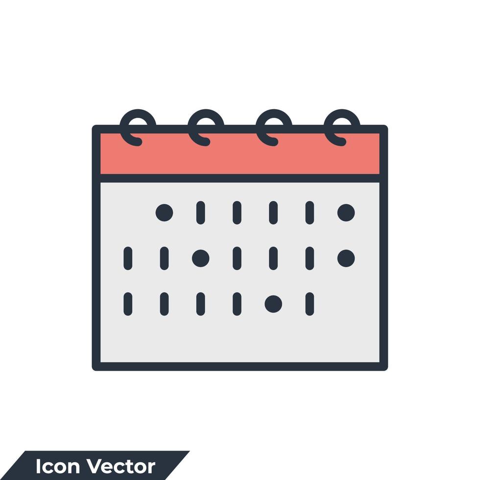 ilustración de vector de logotipo de icono de calendario. plantilla de símbolo de calendario para la colección de diseño gráfico y web