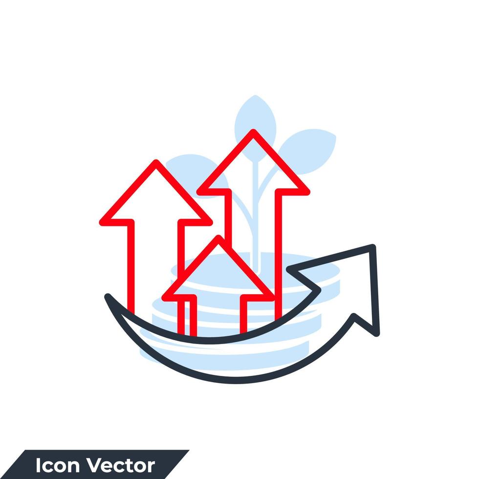 growth icon logo vector illustration. Graph symbol template for graphic and web design collection