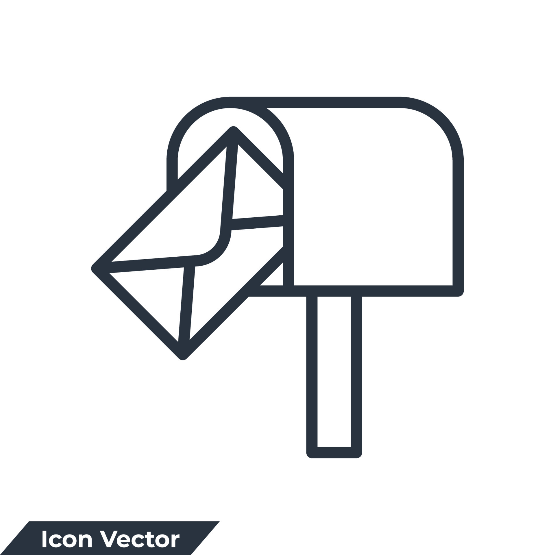 Mail box icon logo vector illustration. Postal box symbol template for