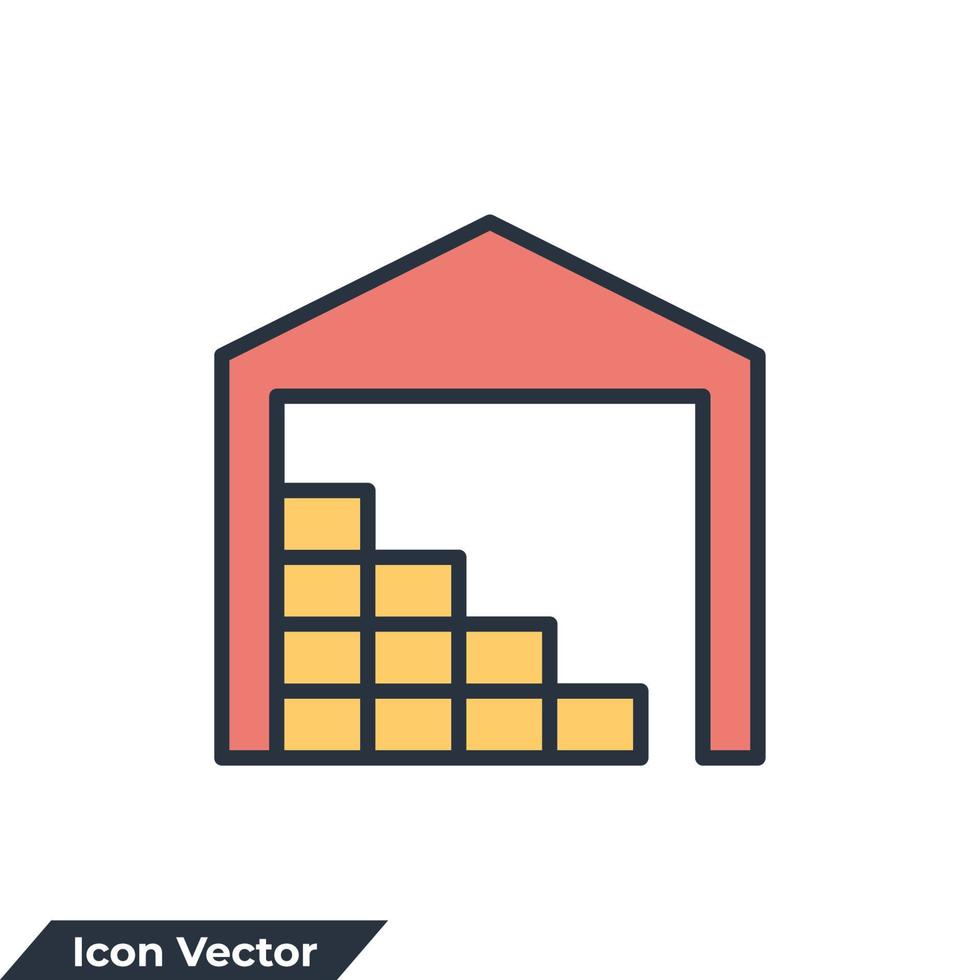 warehouse icon logo vector illustration. Storehouse symbol template for graphic and web design collection