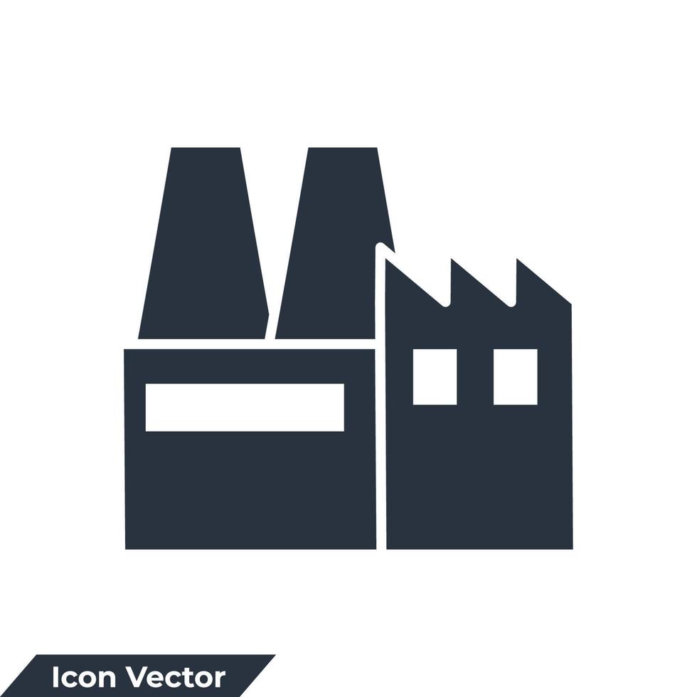 Ilustración de vector de logotipo de icono industrial. plantilla de símbolo de fábrica de construcción para la colección de diseño gráfico y web