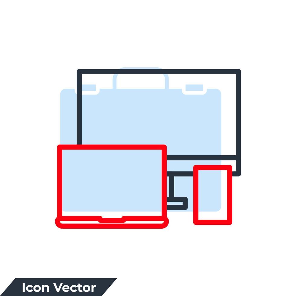 Ilustración de vector de logotipo de icono de respuesta. plantilla de símbolo de dispositivos y electrónica para la colección de diseño gráfico y web