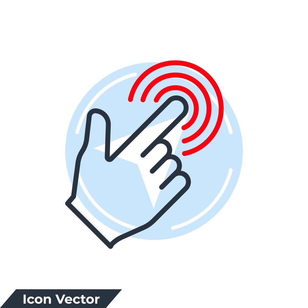 ilustración de vector de logotipo de icono de control interactivo virtual. plantilla de símbolo táctil de control para la colección de diseño gráfico y web