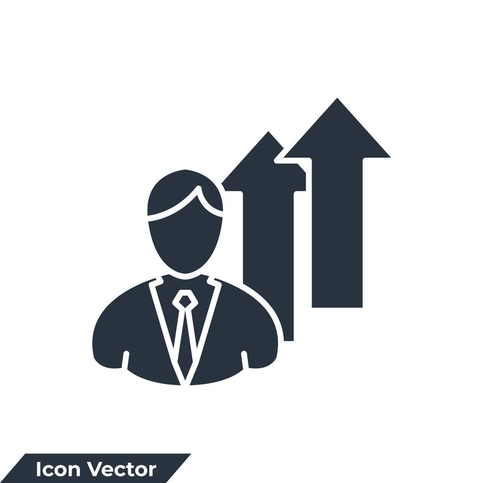 career icon logo vector illustration. people arrow symbol template for graphic and web design collection